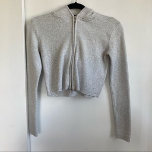 Brandy Melville Ribbed Zip Up Sweater